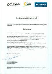 getuigschrift postgraduaat Els Staessens